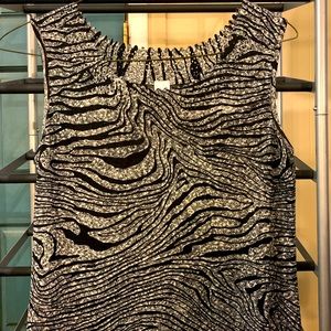 Large black striped stretchy zebra print dress top